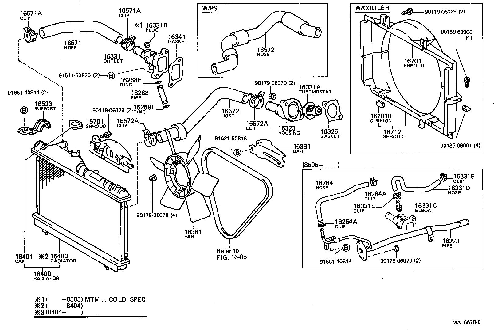  COROLLA LEVIN |  RADIATOR WATER OUTLET