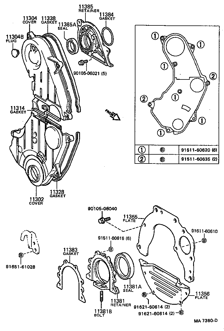  CARINA FF |  TIMING GEAR COVER REAR END PLATE
