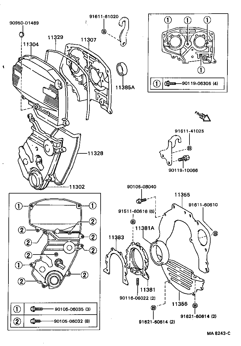  CARINA FF |  TIMING GEAR COVER REAR END PLATE