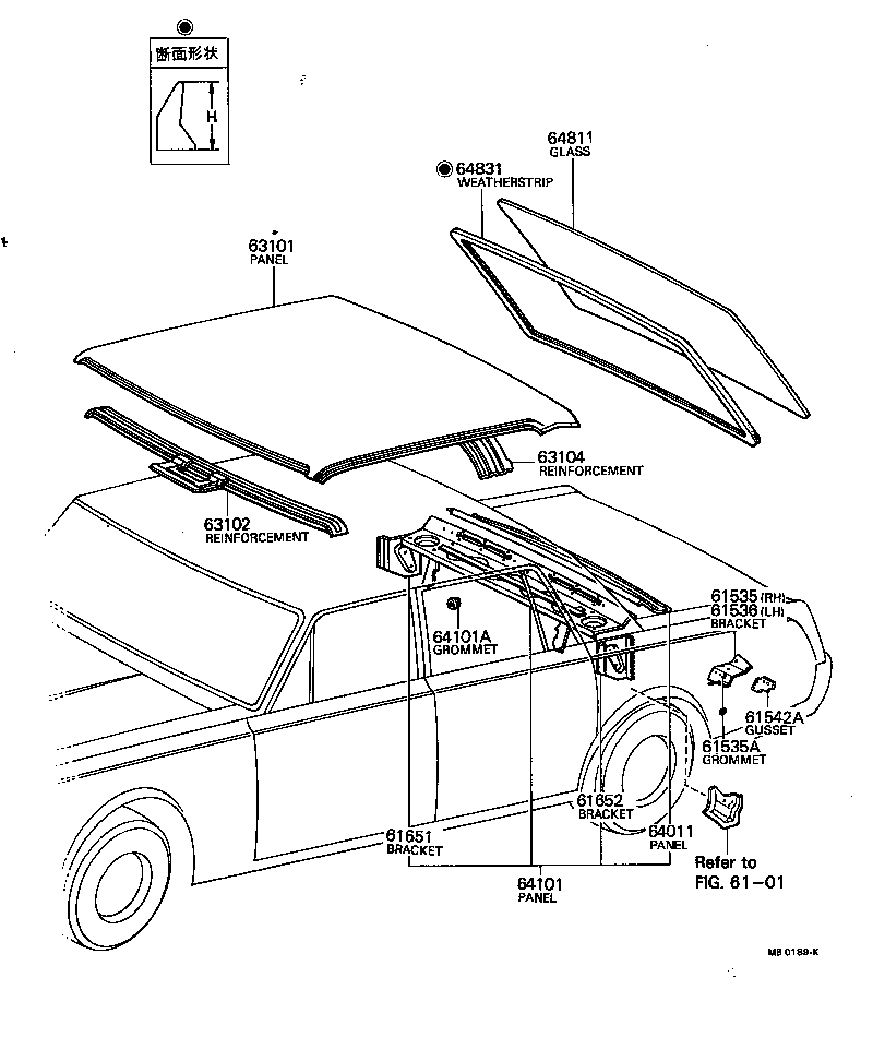  CENTURY |  ROOF PANEL BACK WINDOW GLASS