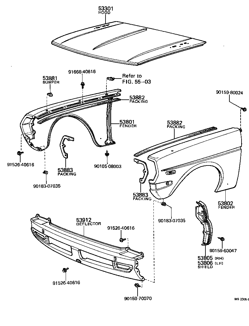  PUBLICA |  HOOD FRONT FENDER