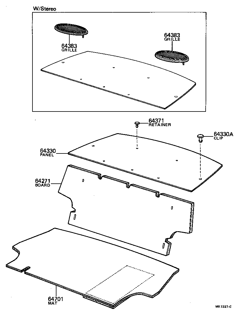  PUBLICA |  PACKAGE TRAY PANEL LUGGAGE COMPARTMENT MAT