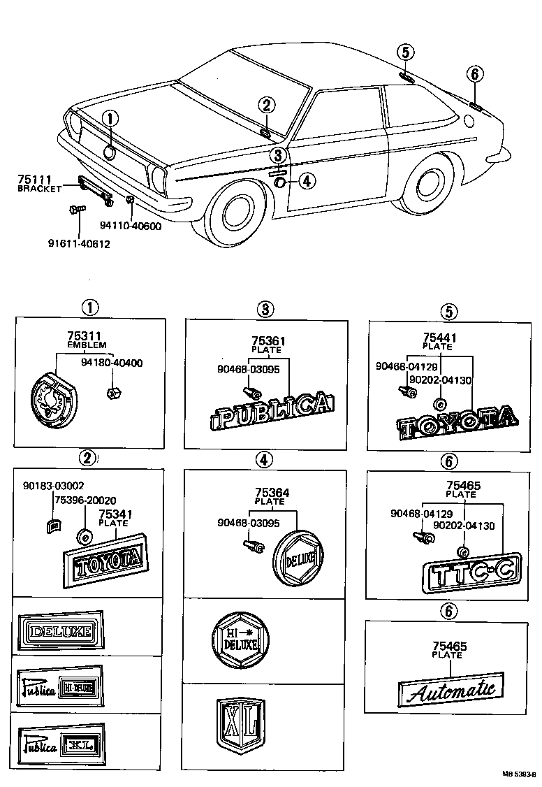  PUBLICA |  EMBLEM NAME PLATE EXTERIOR INTERIOR