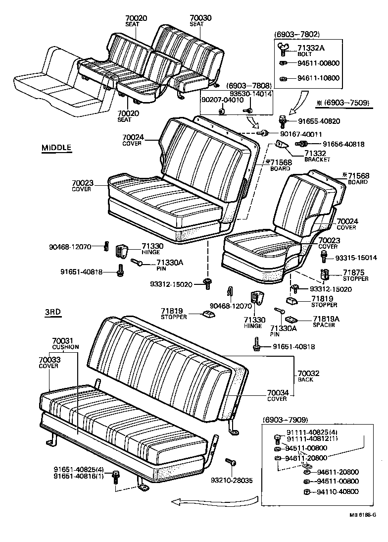  LAND CRUISER VAN |  SEAT SEAT TRACK