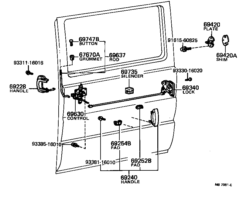  DYNA |  REAR DOOR LOCK HANDLE