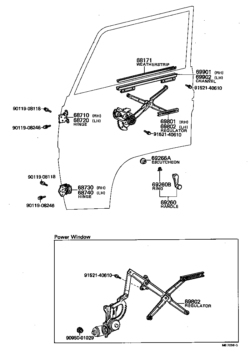  DYNA |  FRONT DOOR WINDOW REGULATOR HINGE