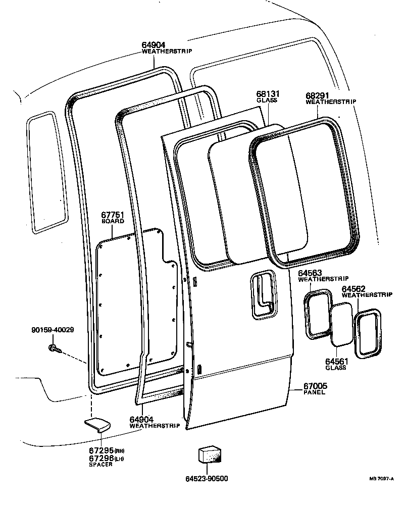  COASTER |  BACK DOOR PANEL GLASS