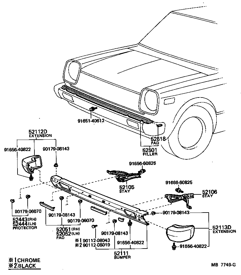  STARLET |  FRONT BUMPER BUMPER STAY