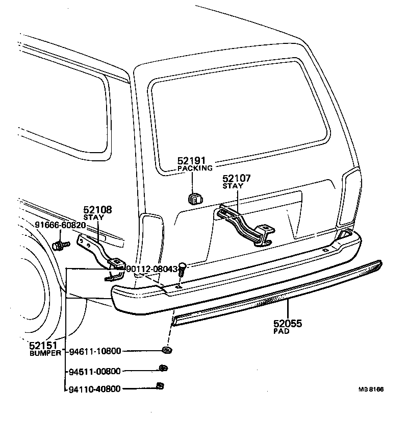  TOWN MASTERACE V WG |  REAR BUMPER BUMPER STAY