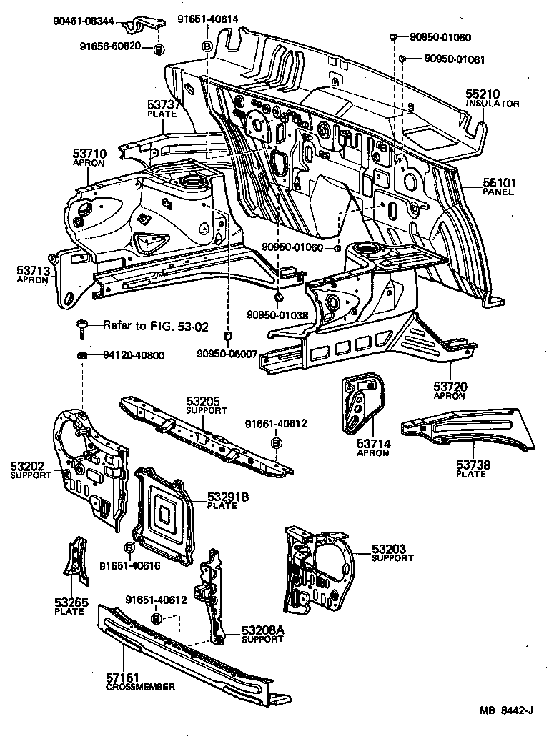  STARLET |  FRONT FENDER APRON DASH PANEL