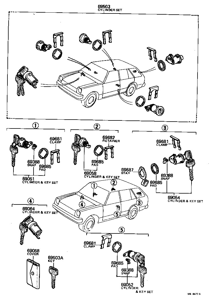  STARLET |  LOCK CYLINDER SET