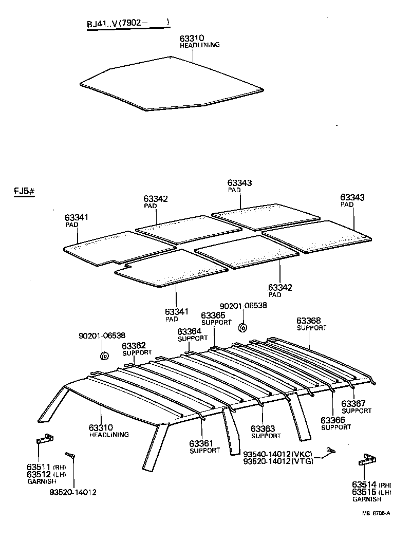  LAND CRUISER VAN |  ROOF HEADLINING SILENCER PAD