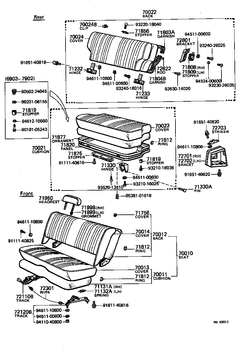  LAND CRUISER VAN |  SEAT SEAT TRACK