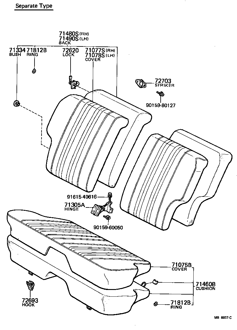  STARLET |  REAR SEAT SEAT TRACK