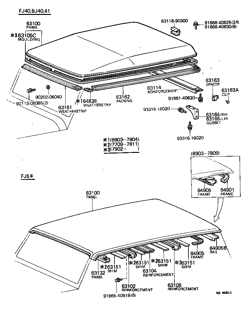  LAND CRUISER VAN |  ROOF PANEL BACK PANEL