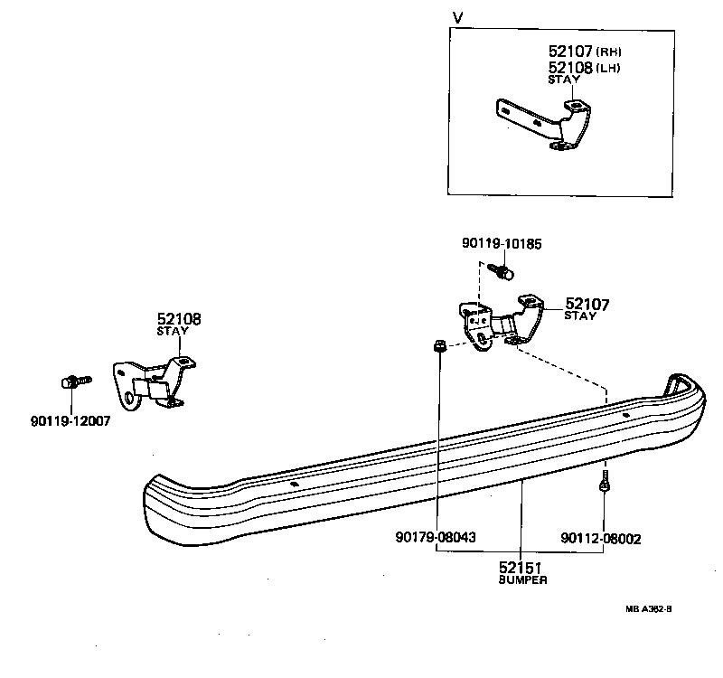 CROWN |  REAR BUMPER BUMPER STAY