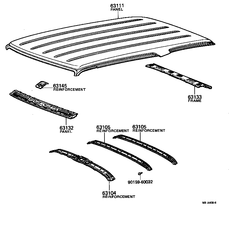  CROWN |  ROOF PANEL BACK WINDOW GLASS