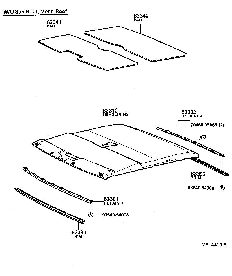  CROWN |  ROOF HEADLINING SILENCER PAD