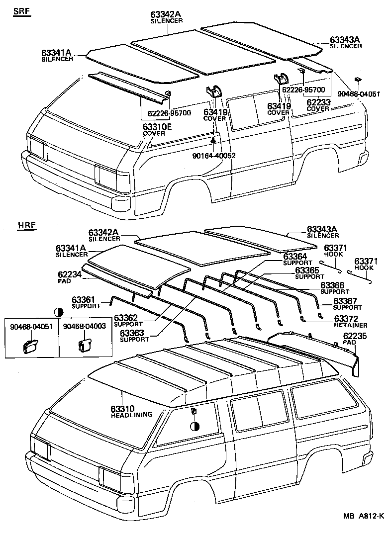 LITE TOWNACE TRUCK | ROOF HEADLINING SILENCER PAD