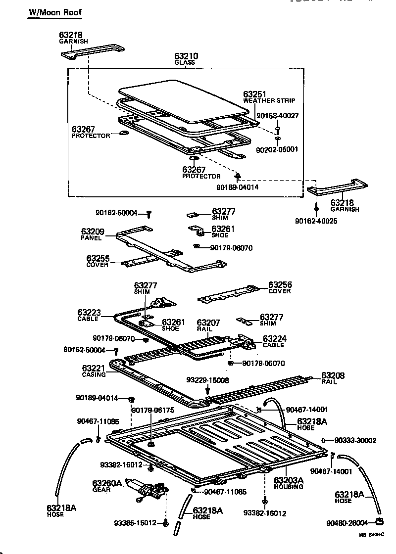  CROWN |  ROOF PANEL BACK WINDOW GLASS