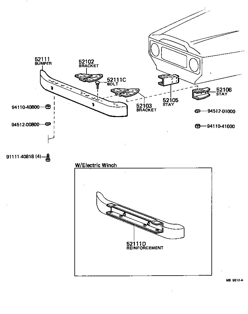 LAND CRUISER S T H T |  FRONT BUMPER BUMPER STAY