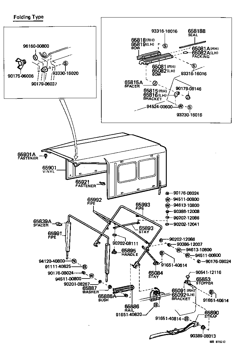  LAND CRUISER S T H T |  REAR BODY TOP CURTAIN ROOF PANEL