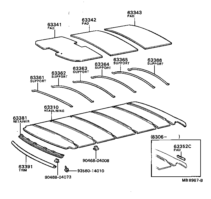  MARK 2 |  ROOF HEADLINING SILENCER PAD