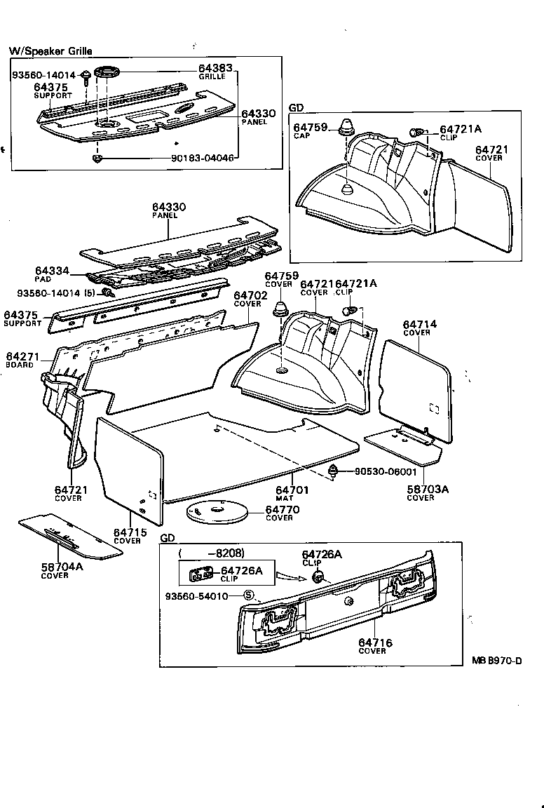  MARK 2 |  PACKAGE TRAY PANEL LUGGAGE COMPARTMENT MAT