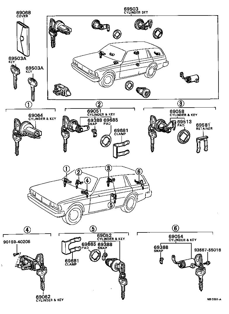  MARK 2 |  LOCK CYLINDER SET