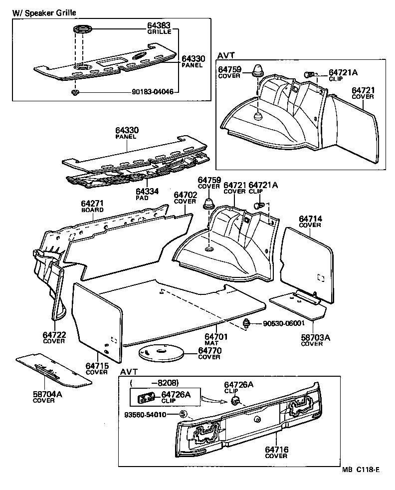  CHASER |  PACKAGE TRAY PANEL LUGGAGE COMPARTMENT MAT