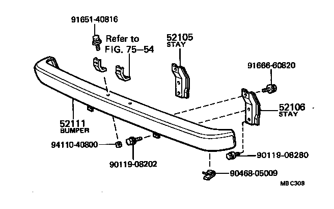  TOWN MASTERACE V WG |  FRONT BUMPER BUMPER STAY