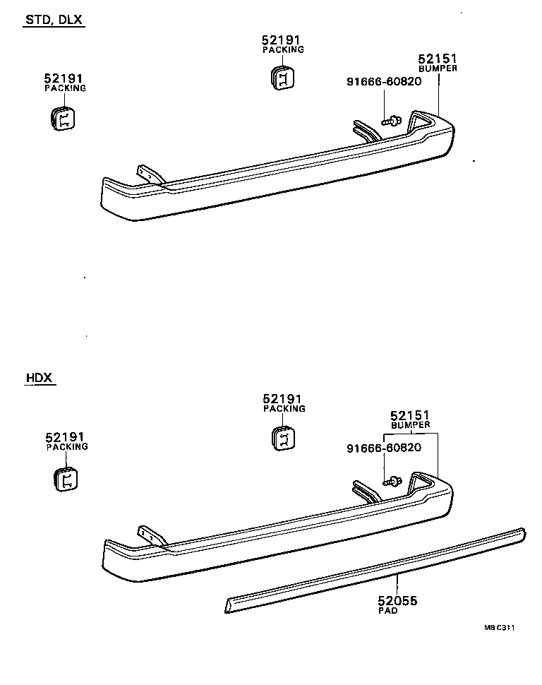  TOWN MASTERACE V WG |  REAR BUMPER BUMPER STAY