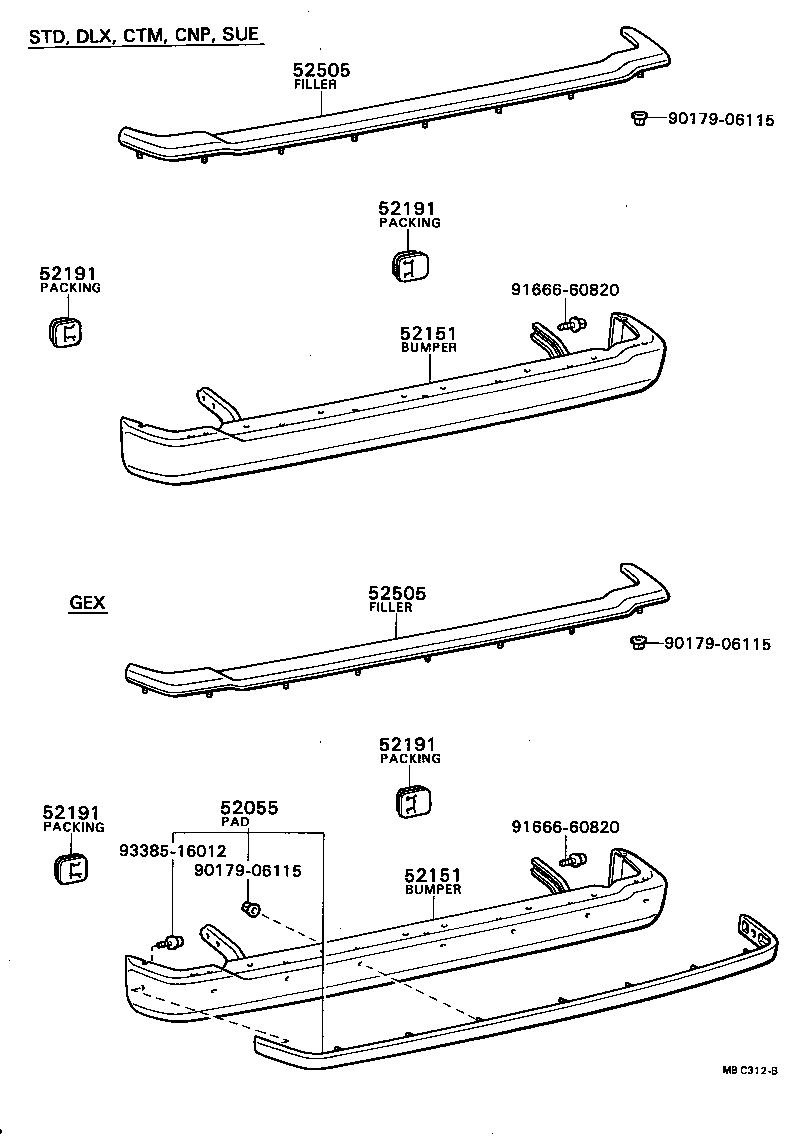  TOWN MASTERACE V WG |  REAR BUMPER BUMPER STAY