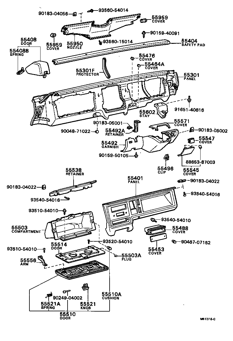  TOWN MASTERACE V WG |  INSTRUMENT PANEL GLOVE COMPARTMENT