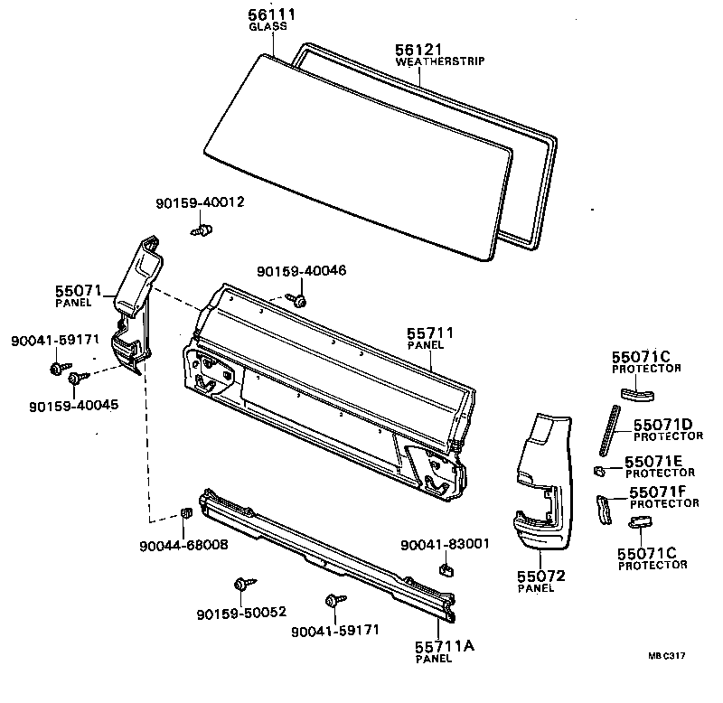 TOWN MASTERACE V WG |  FRONT PANEL WINDSHIELD GLASS