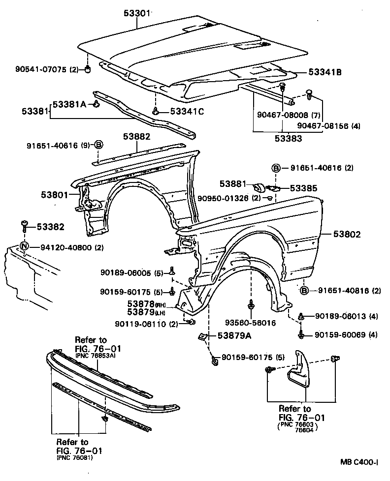  SOARER |  HOOD FRONT FENDER