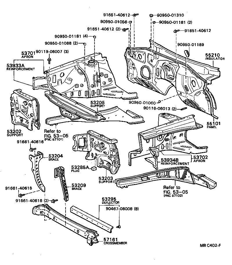  SOARER |  FRONT FENDER APRON DASH PANEL