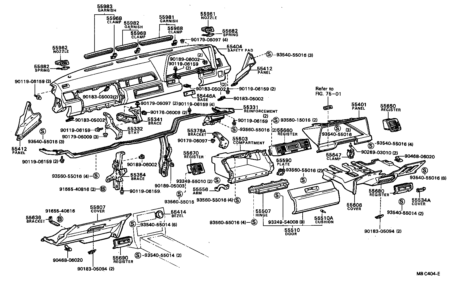  SOARER |  INSTRUMENT PANEL GLOVE COMPARTMENT