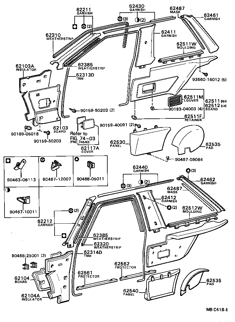  SOARER |  INSIDE TRIM BOARD DOOR OPENING TRIM MOULDING
