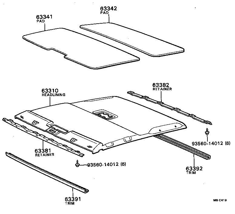  SOARER |  ROOF HEADLINING SILENCER PAD