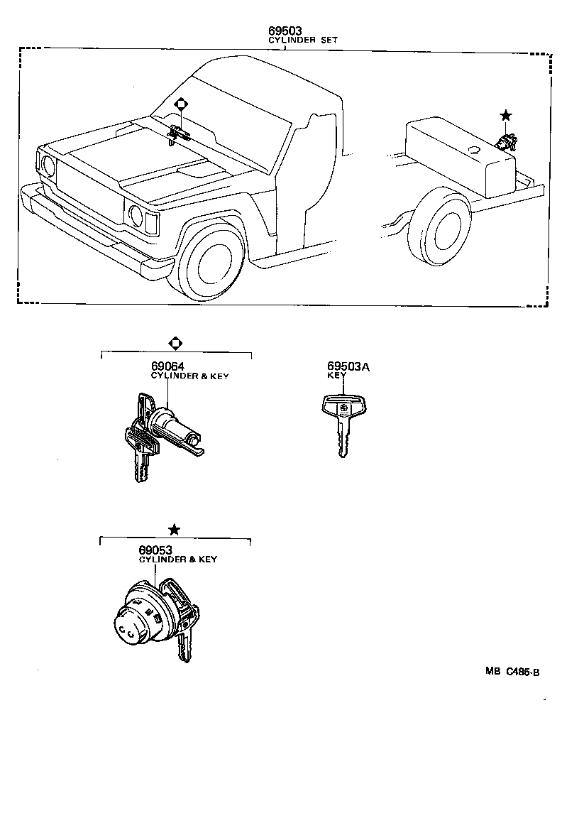  LAND CRUISER VAN |  LOCK CYLINDER SET