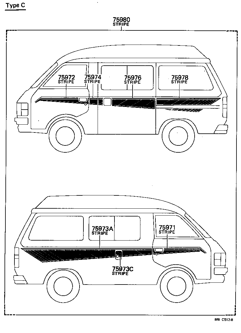  LITE TOWNACE TRUCK |  BODY STRIPE