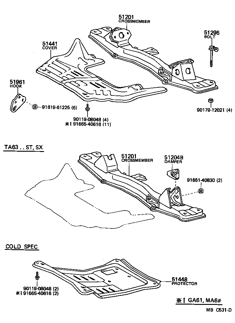  CELICA |  SUSPENSION CROSSMEMBER UNDER COVER
