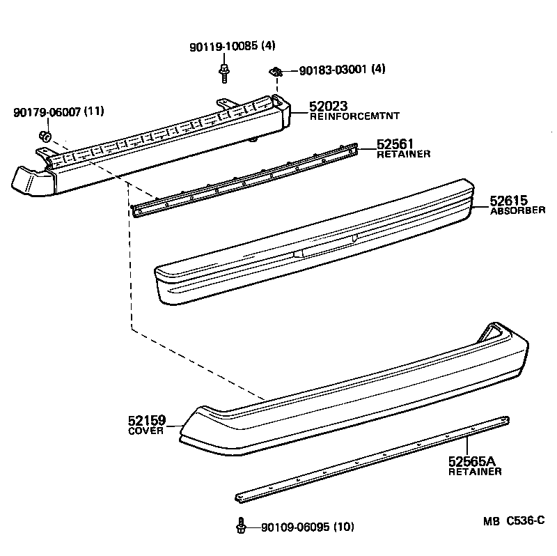  CELICA |  REAR BUMPER BUMPER STAY