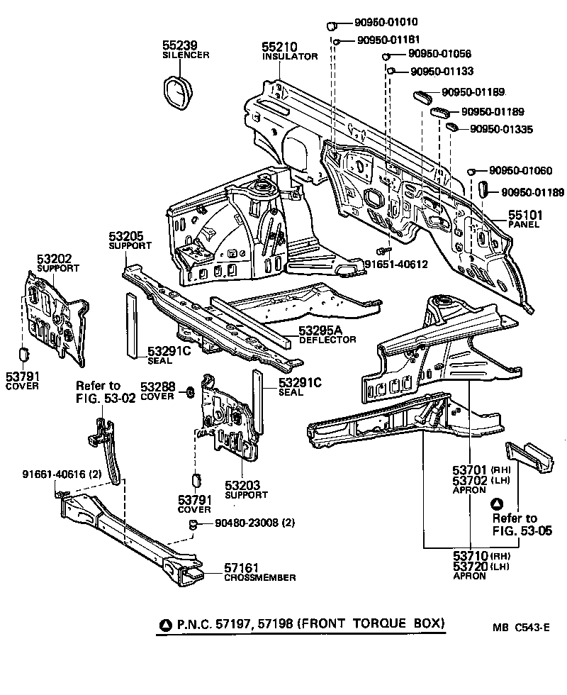  CELICA |  FRONT FENDER APRON DASH PANEL