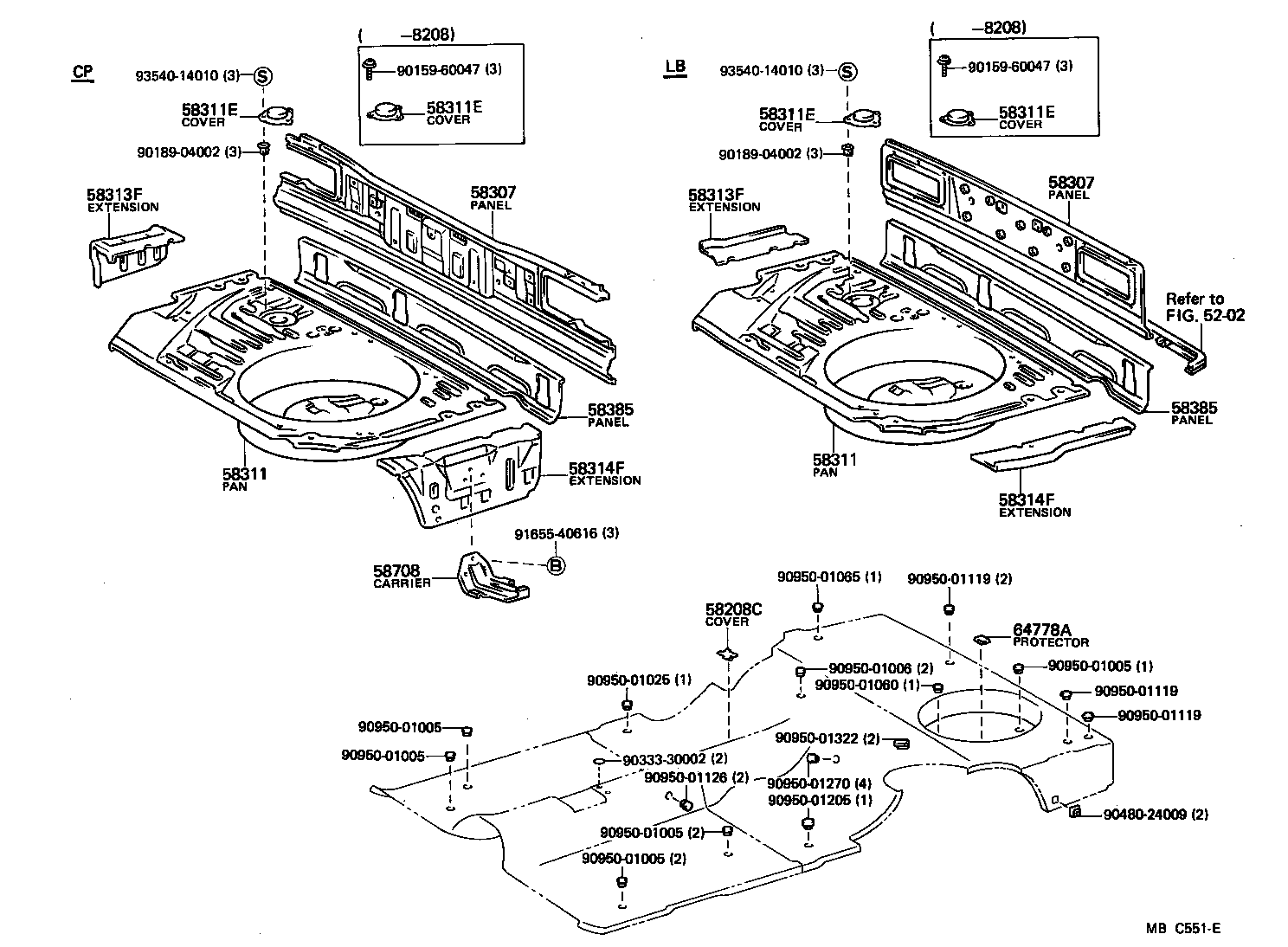  CELICA |  FLOOR PAN LOWER BACK PANEL