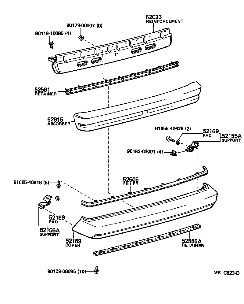  CELICA |  REAR BUMPER BUMPER STAY