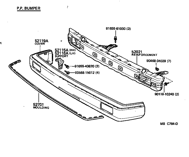  CARINA FR |  FRONT BUMPER BUMPER STAY