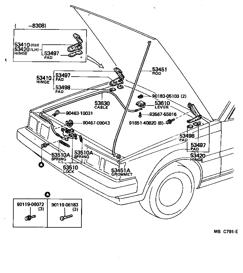  CARINA FR |  HOOD LOCK HINGE