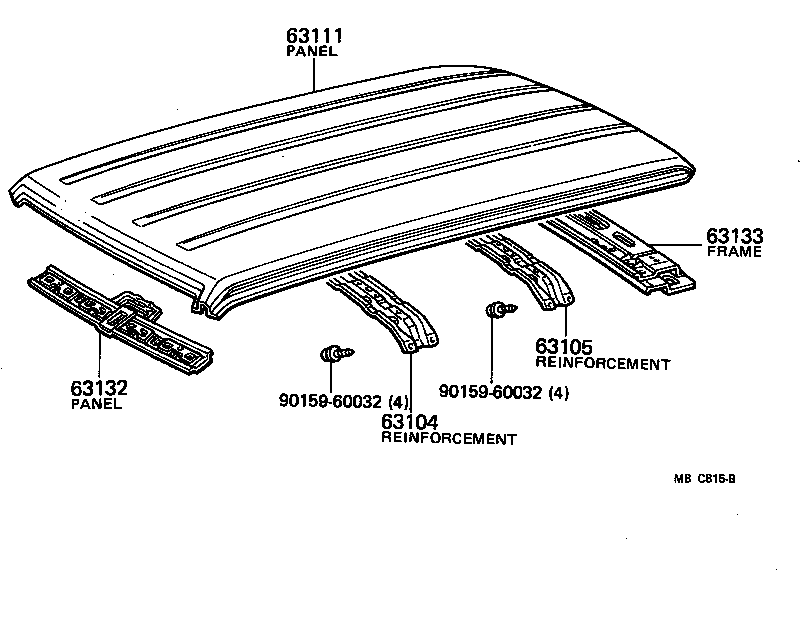  CARINA FR |  ROOF PANEL BACK WINDOW GLASS